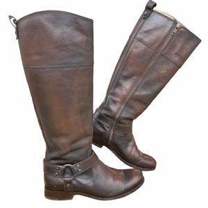 Frye Melissa Harness inside-zip leather boots 7.5